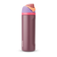 FreeSip 24oz in Lilac Dream, deep plum body with mauve flip cap, lavender lid, hot pink accent band, and orange carry loop