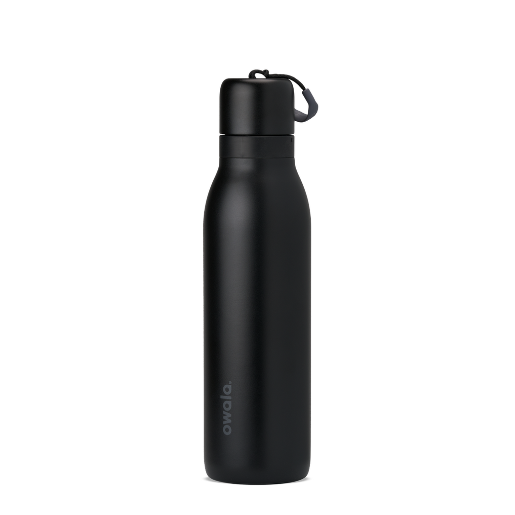FreeSip Twist 18oz in Black (matte black body, black lid and loop), shown