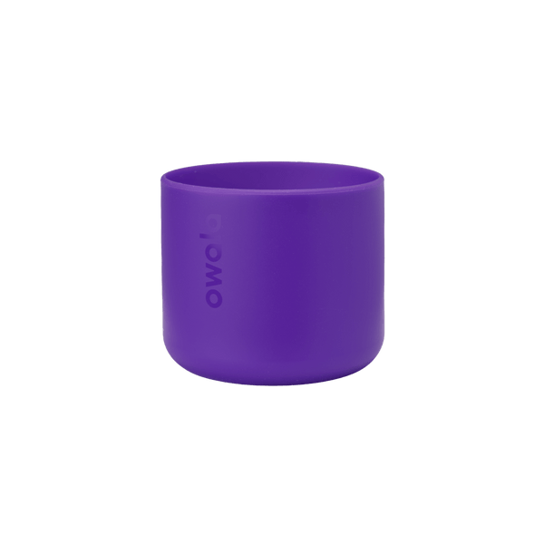 Bottle Boot 24oz in medium purple silicone; Owala logo embossed on side