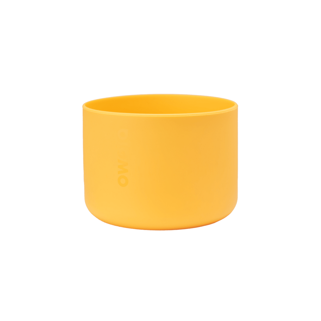 Bottle Boot 40oz in bright yellow silicone; wide cylindrical form