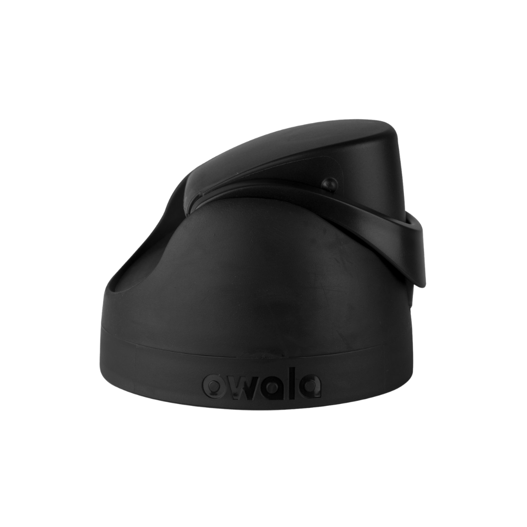 Owala FreeSip replacement lid in Very, Very Dark, all-matte black body with matching black carry loop Main image