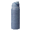 FreeSip 24oz Feeling Swell; rotating view of slate blue body with flowing wave line pattern in lighter blue tones, light blue flip cap, slate blue carry loop, and light blue lid