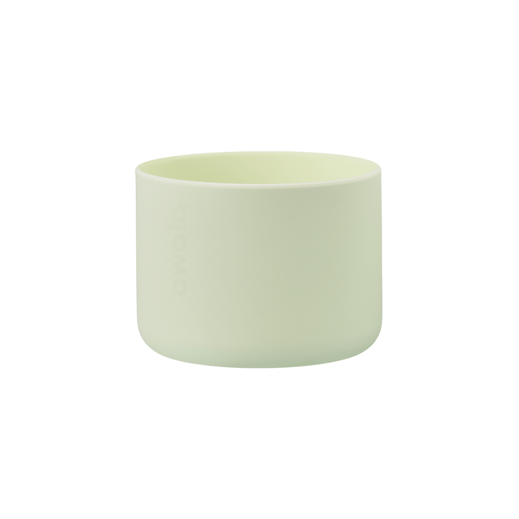 Bottle Boot 40oz in light mint green silicone; lower side view