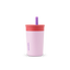 Kids' Tumbler 12oz in Lilac Rocket; soft lavender purple body with coral red lid and purple straw