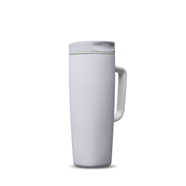 SmoothSip Slider with Handle 24oz in Open Air, pale gray body with light gray slider lid and matching gray handle