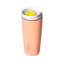 SmoothSip Slider 20oz, peach orange body with white lid and yellow slider button