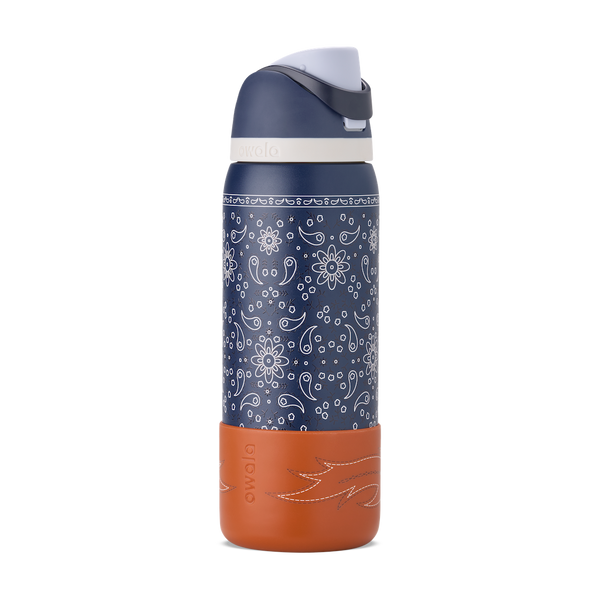 Owala Birthday Bash Not My First Rodeo Kids FreeSip bottle in navy blue