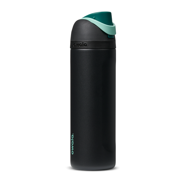 FreeSip 24oz in Night Light, matte black body with teal dark green flip cap