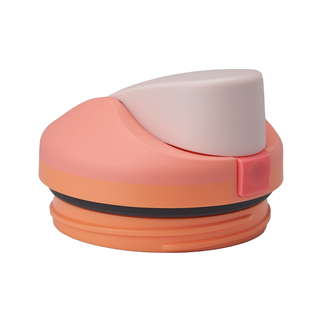 FreeSip Tumbler 40oz replacement lid in Sparkling Sherbet, coral peach to orange gradient dome-shaped lid with blush pink flip cap and side button