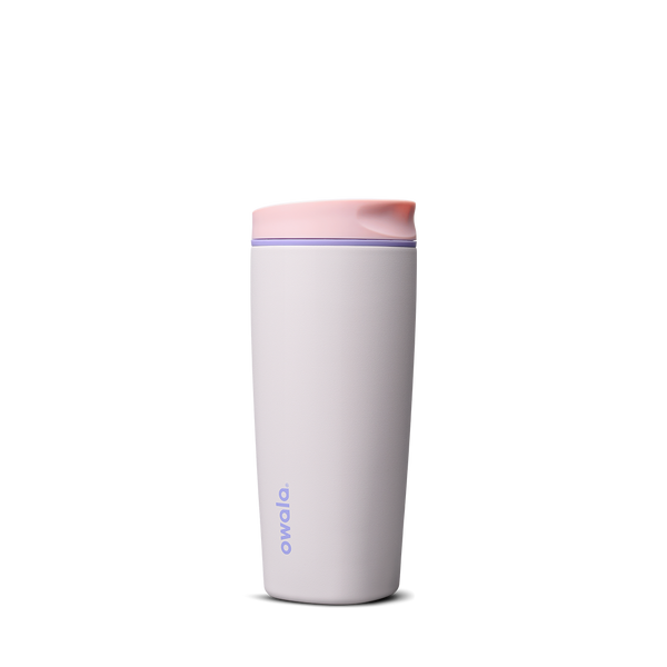 SmoothSip Slider 20oz in Candy Coated, pale lavender-white body with pink and lavender gradient slider lid and lavender accent ring