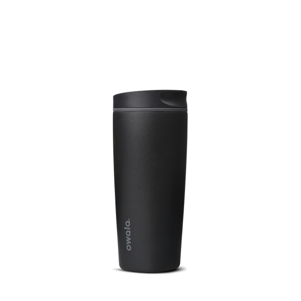 SmoothSip Slider 20oz in Very, Very Dark, matte black body with dark charcoal slider lid