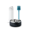 Owala FreeSip and Pet Bowl Bundle showing a white FreeSip bottle, a teal-handled bottle brush with blue bristles, and a dark charcoal stainless steel pet bowl with white Owala logo