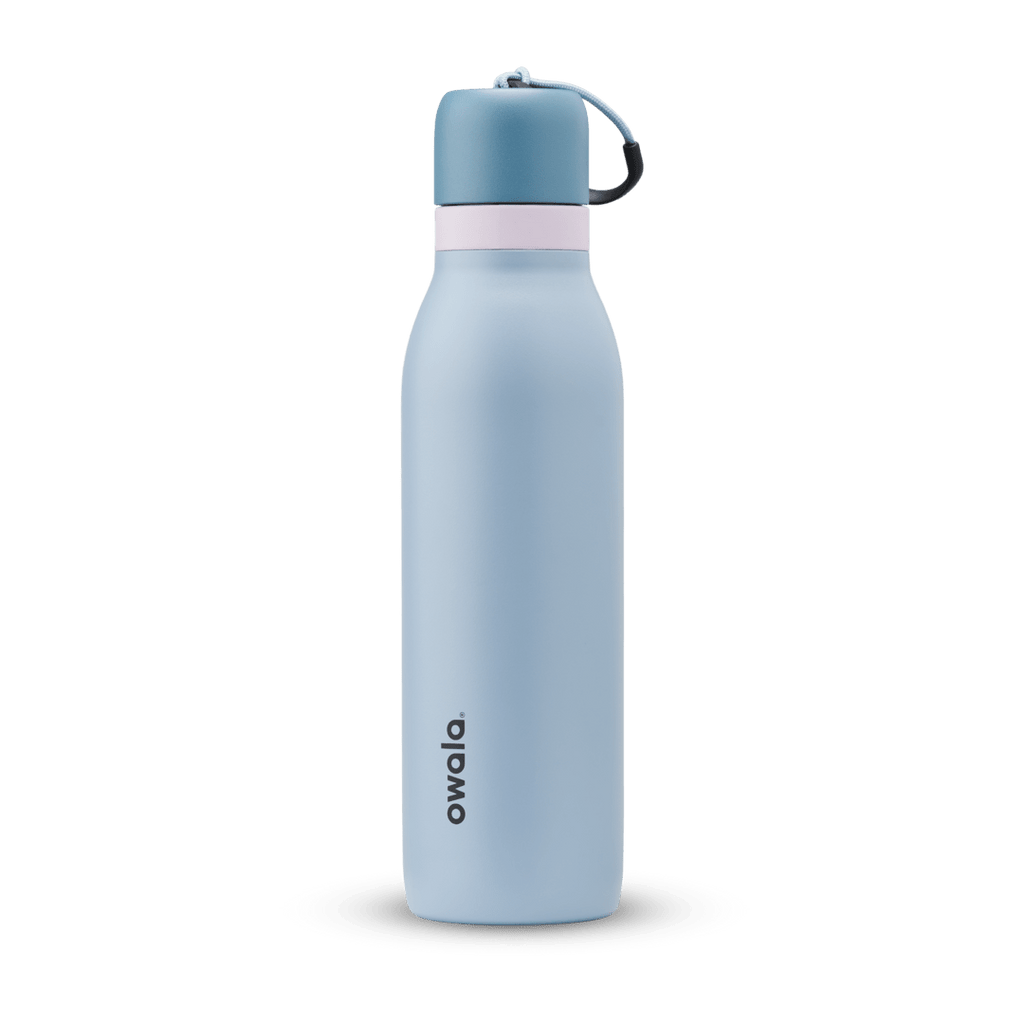 Owala light-blue 18oz FreeSip Twist water bottle.