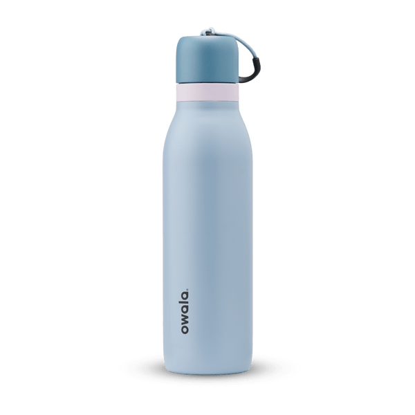 Owala light-blue 18oz FreeSip Twist water bottle.